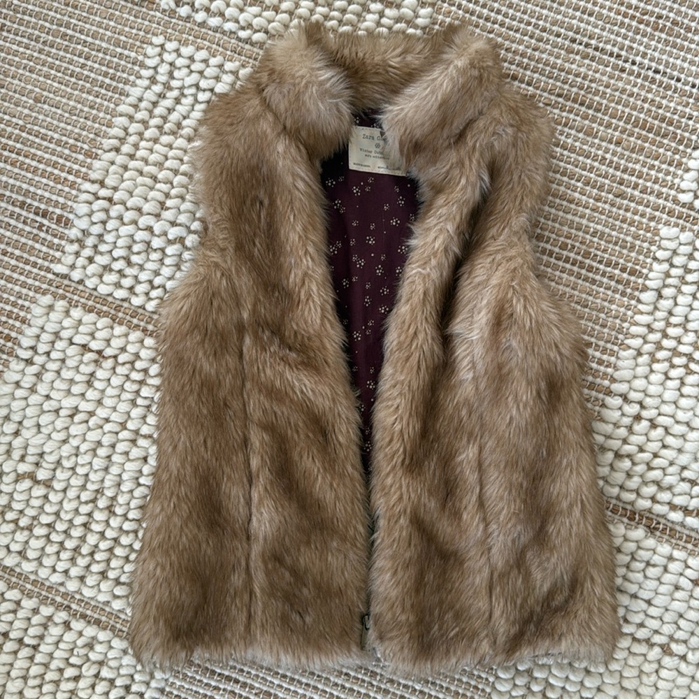 Zara girls fur vest